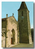 L'église de Francescas vers 1950 avec cadran accidenté